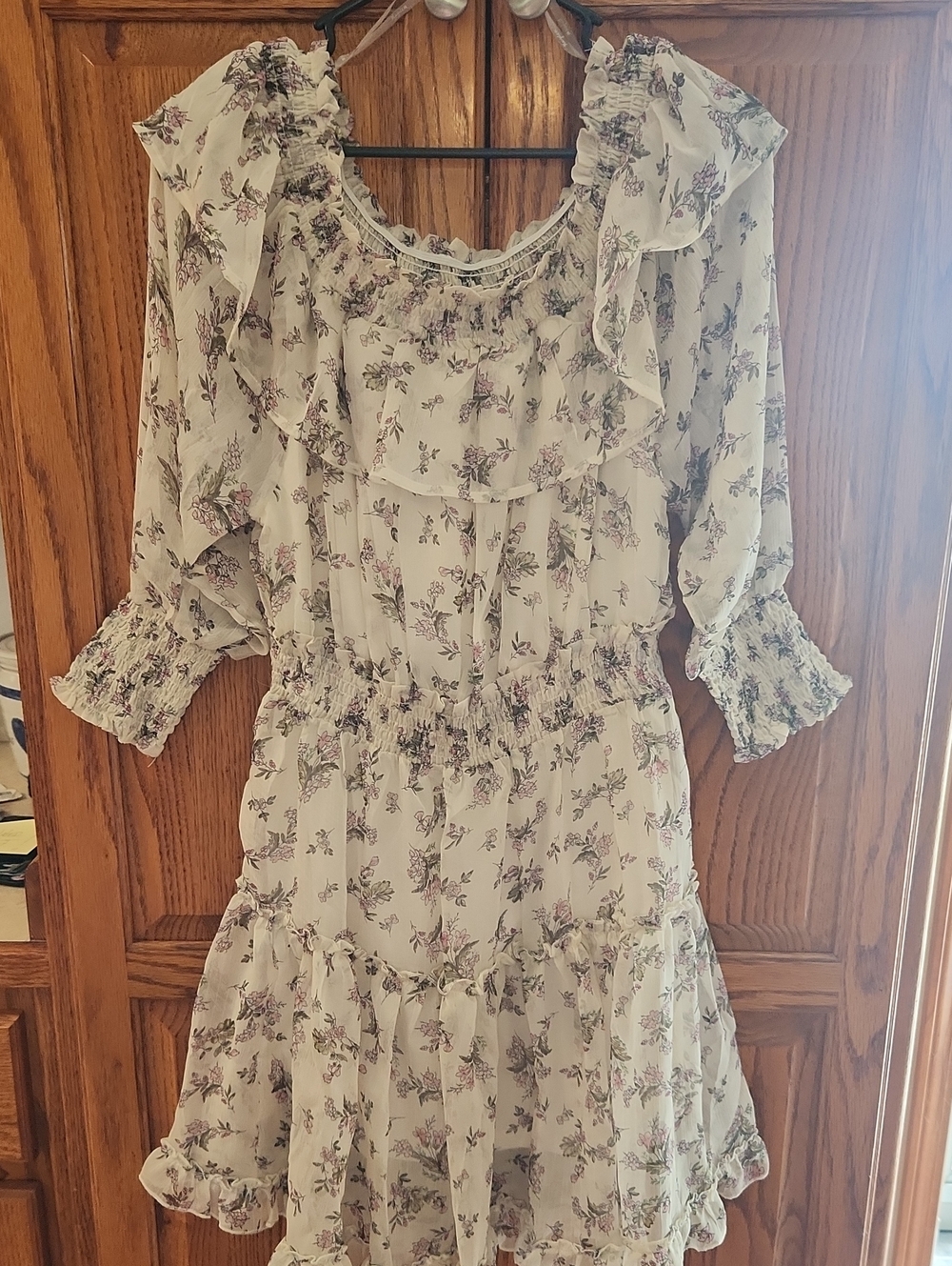 Hayden Los Angeles off-the-shoulder smocked mini dress Medium